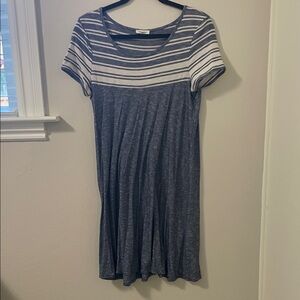 Striped Blue and White Dress